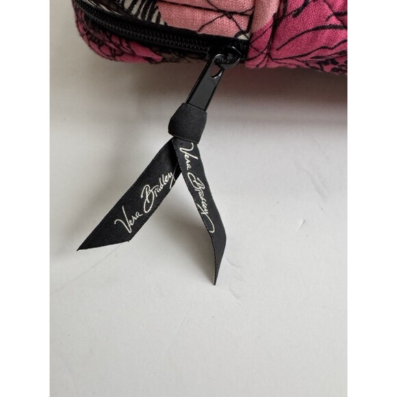 Vera Bradley Cosmetic Bag Retired Mocha Rouge Pink Brown Floral Medium - Picture 12 of 12